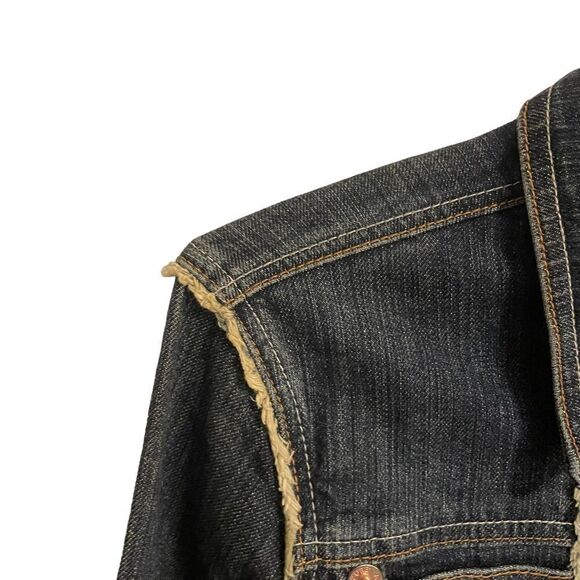 Azzure Outerwear Love Life Denim Jacket Size MED - Picture 3 of 8